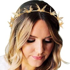 Butterfly Headband Butterflies Headpiece Wedding Costume Hair Accessories Gold
