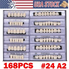 168Pcs Acrylic Resin Denture #24 Dental Upper Lower Shade A2 Teeth Set HOT