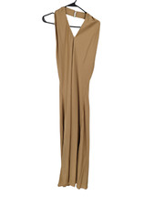 Show Me Your Mumu Large Midi Dress Jasmine Halter Crossover Neck Open Back Satin
