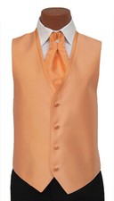 Men's Jean Yves Orange Tuxedo Vest with Cravat Ascot Tie Free Shipping Size 2XL