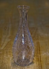 Vintage Clear Crackle Glass 7 1/2" VASE 1930's Made in USA