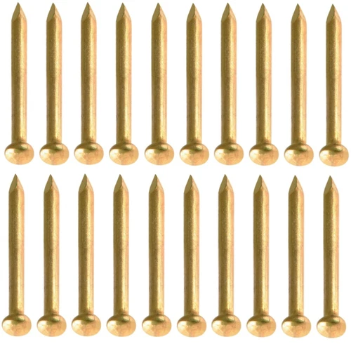 20 Brass Escutcheon pins Nails 2mm 14mm Round Head Vintage Hinge Cabinet Antique
