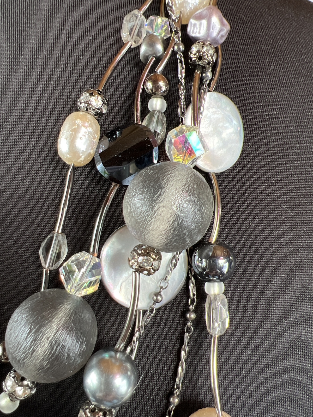 Chico's Multi-Stranded Beaded Boho Statement Neck… - image 9