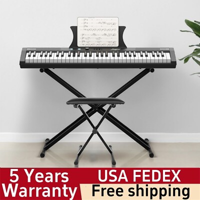  61 Key Keyboard Piano Protable Electric Semi-Weighted Piano Keyboard Beginner