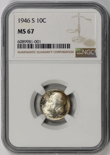 1946-S Roosevelt Dime 10C MS 67 NGC