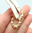 14K Yellow Gold Brushed & Polished Gold X's & O's Hoop Earrings [E335] — photo 3