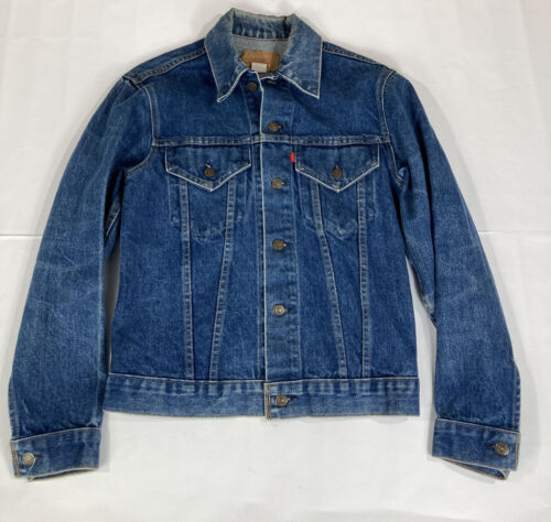 Vintage 60s 70s LEVIS BIG E Type 3 70505 0217 Trucker Denim Jacket Sz 36 USA - Picture 1 of 12