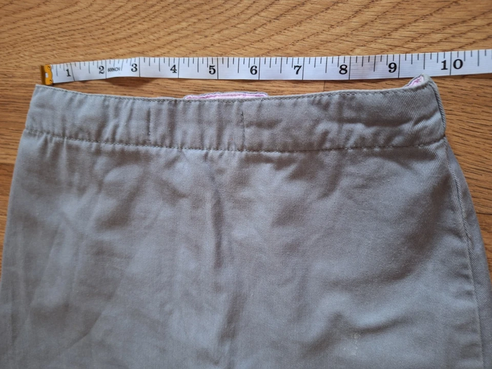 Lands' End Khaki Gray Elastic Adjustable Waist Back Slit Kids Skort Skirt Sz 5 - Image 4 of 4