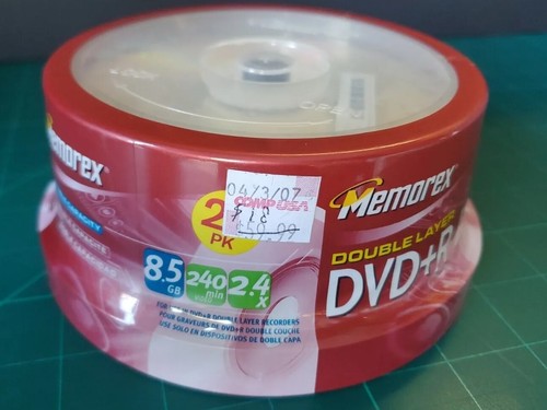 Memorex Double Layer DVD+R DL 25 Pack 8.5GB 240Min 2.4x | NEW SEALED - Picture 3 of 4