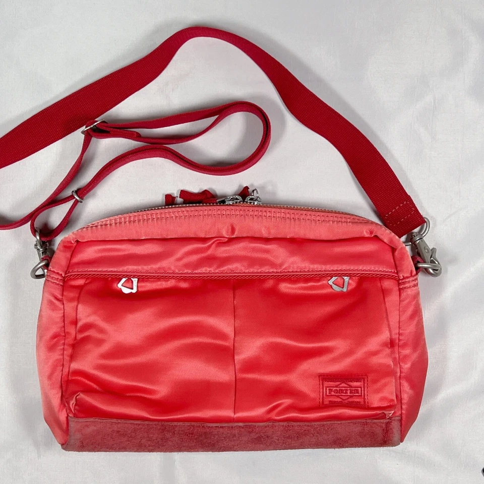 Bolso de Hombro Yoshida Porter FADE 188-02043 Rojo Buen Estado Nylon Unisex Foto 3 de 4