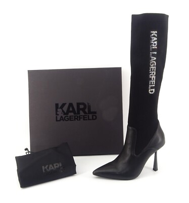 KARL LAGERFELD PANDARA LEG BOOT Siefelette Stiefel Schuhe Damen Schwarz Gr. 39