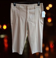 Time and Tru Women's Size 16 Dress Capri Pants in Natural Tan