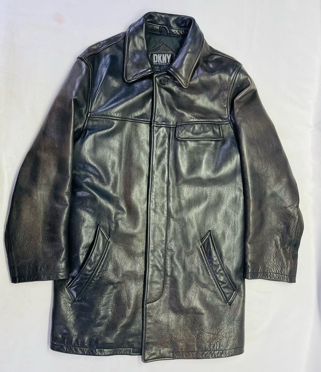 ジャケット・アウター DKNY archive leather jacket DKNY Donna Karan NY Men's Leather Jacket Dark Brown Size