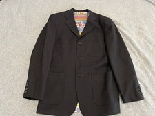Robert Graham Check Wool Embroidered Blazer Jacket Sport Coat Mens Large