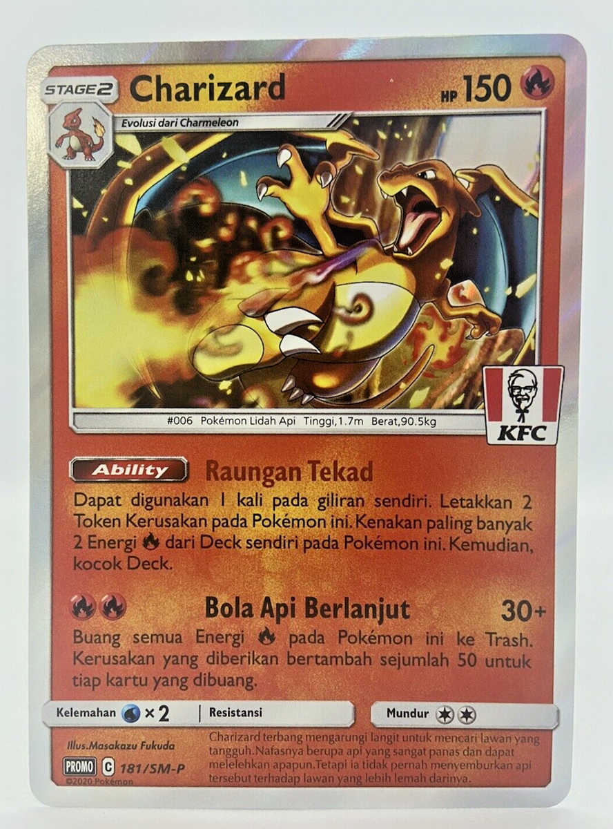 Special Pokemon Card Indonesia Charizard Exclusive KFC promo 181