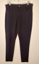Michael Kors Women's Pants Slim Mid Rise Stretch Ponte Knit Black Size L New