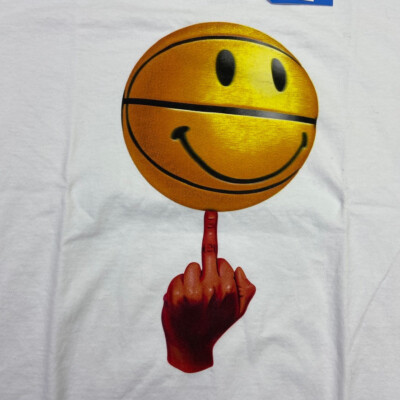 MARKET Smiley Shirt Mens Medium White Good Game Basketball Casual