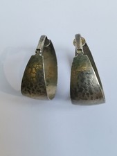 Boucles d'oreilles créoles anciennes dorées argentées