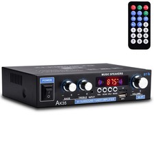 AK35 Home Audio Amplifier Receiver, 200W Home Dual Channel Bluetooth 5.0 Soun...