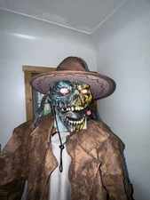 Haunted Hill Farms Zombie Cowboy Halloween Prop Animatronic Rare Htf Animated