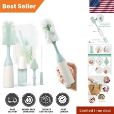 Versatile Bottle Cleaning Brush - Foam Generator  Travel Bag Included, Green