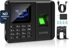 KUIIYER 2 in 1 Time Clocks 6.6 × 4.7 × 1Inch, Black Clock Punch Machine 