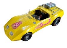 🎀🧳Barbie Classy Corvette Coche Amarillo con Maleta Teléfono Cassette con Caja COMO NUEVO🧳🎀