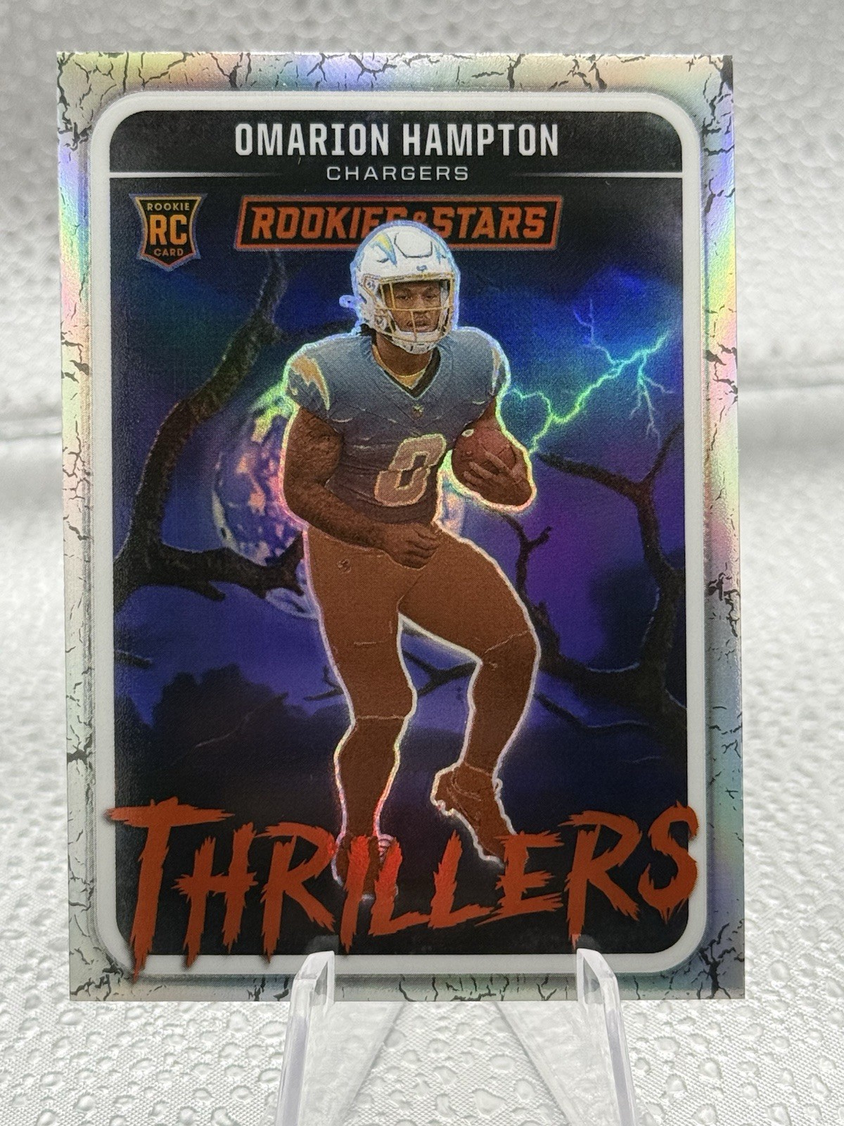 2025 Panini Rookies & Stars Omarion Hampton #17 Thrillers Silver Prizm RC