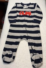 Carter's Baby Infant Boy Size 9mo Footed Pajamas Fleece Fire Truck Pre-Owned