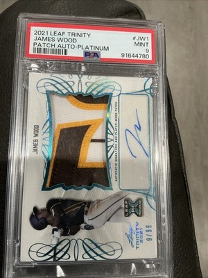 2021 Leaf Trinity - Patch Autographs James Wood #PA-JW1 Platinum /99 AU, MEM, RC