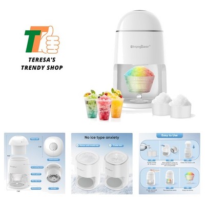 Snow Cone Shaved Ice Machine, Electric Ice Shaver Slushie Machine, Snowcone M...