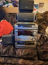 Aiwa CXNMT50 STEREO Turntable System With 3 Disc Player, And Dual Cassette