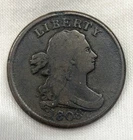 Photo of a 1808-P Half Cent from an eBay listing that sold on Jun 18, 2026