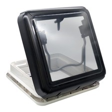 CARAVAN ROOF VENT 40 x 40 WITH LED LIGHTS CAMPER VAN SKY LIGHT - BLACK TRIM