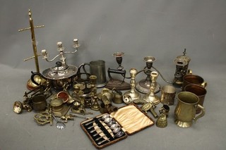 Approx. 11kg Assorted Vtg MIXED METALS Inc. TANKARD CANDLE HOLDER T04