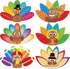 COCHIE Thanksgiving Cards Bulk 24PCS Turkey Happy Large,