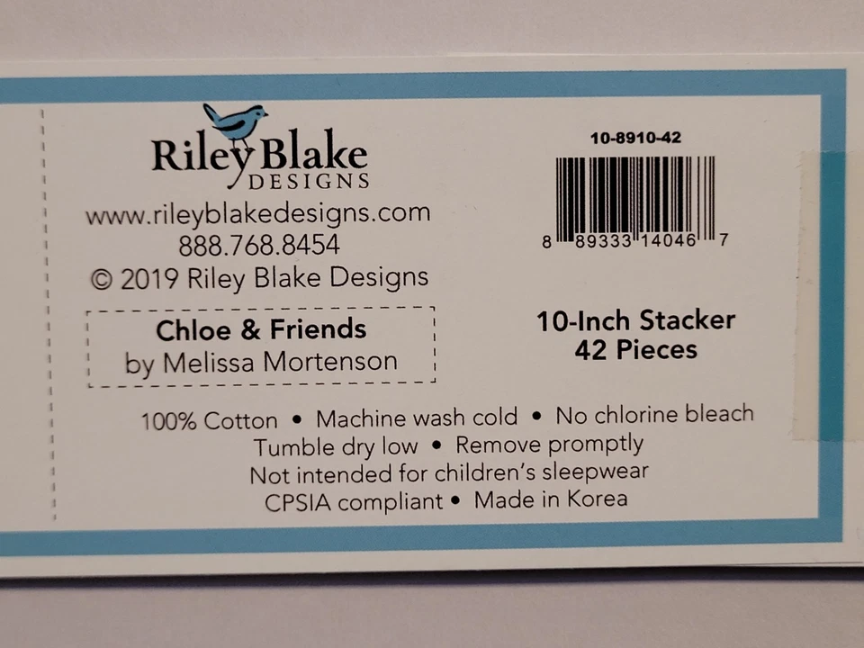 Tela de algodón acolchada Riley Blake Chloe & Friends 10 pulgadas NUEVA CAPA PASTEL de gato rosa Foto 2 de 4