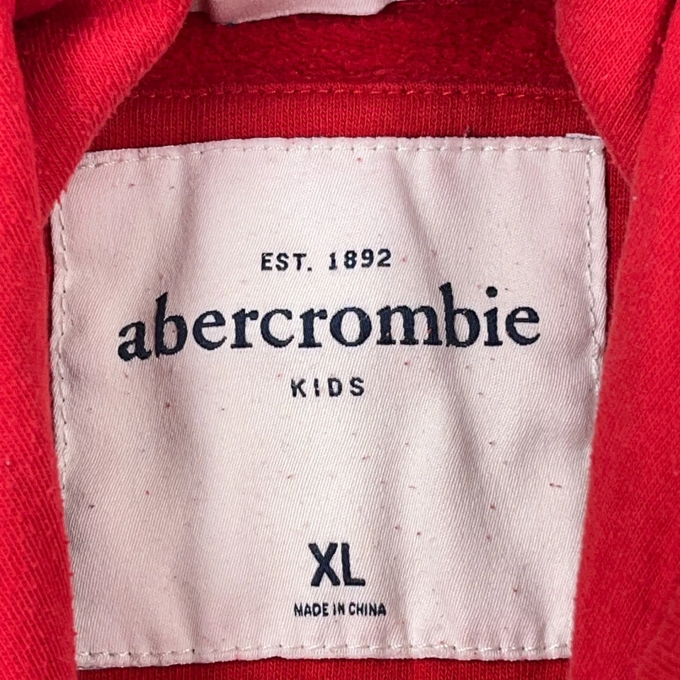 Sudadera con capucha vintage Y2K Abercrombie & Fitch niños XL roja tigre jóvenes niños Foto 3 de 4