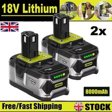2X 8.0Ah Lithium-Ion Battery For Ryobi 18V Batteries P108 ONE+ Plus P107 RB18L50