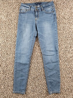 Wallflower Ultra Fit Juniors Sz 9 Skinny Leg High Rise Blue Jeans Medium Wash