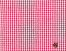 Dark Pink White Fabric: SEERSUCKER Gingham Check, 2 3/4 Yards x 44" Wide