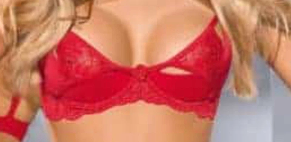 Sujetador Axami Excite me 75C/34C Rojo Demi Con Superposición de Encaje V-5361 Perfecto Estado Foto 3 de 4