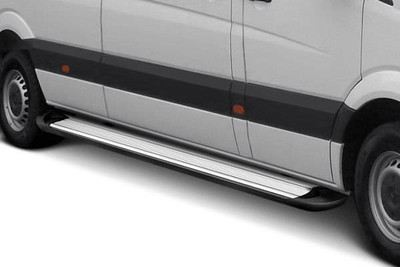 Black Horse TRANSPORTER Running Boards Silver fit 03-22 Chevrolet Express 3500