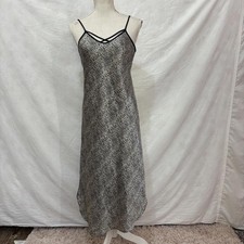 Vtg 90s satin leopard print lingerie gown sz small