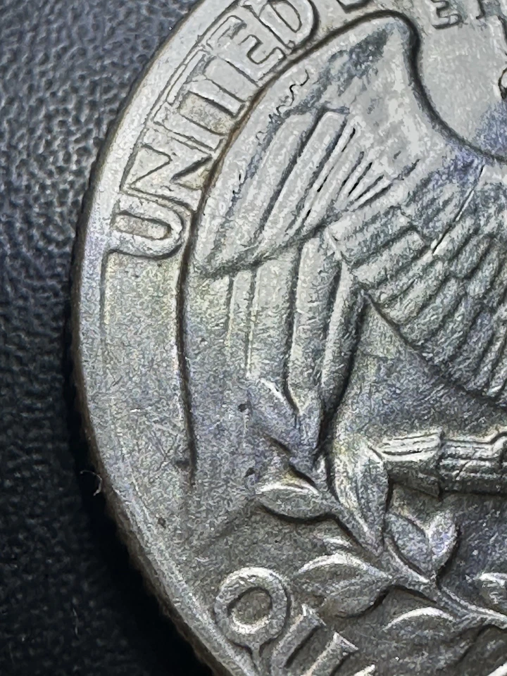 1964 D Silver Washington Quarter, RPM, Die Error Reverse (on The Left Wing) - Image 3 of 4