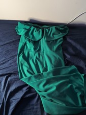 BETSY & ADAM Womens Green Asymmetrical Hem Slit Pa Short Sleeve Sheath Dress 14