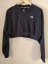 Under Armour Rival Terry Crew Polyestor Cropped Sweatshirt Womens Medium