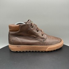 Polo Ralph Lauren Wyse Faux Leather High Top Sneakers Boys Youth 3 Brown