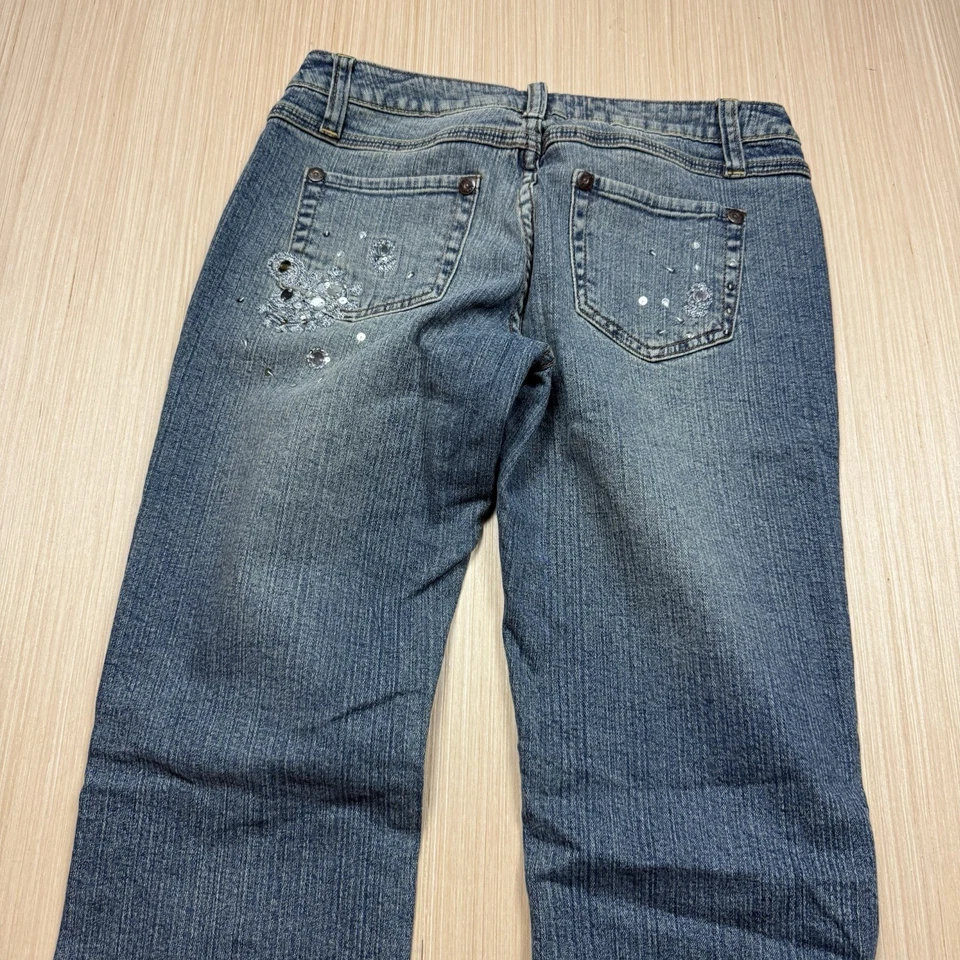 Винтажные джинсы Zana Di Y2K Flare Leg размер 9 с низкой талией ослепительные 31x32 богемное - Изображение 4 из 4