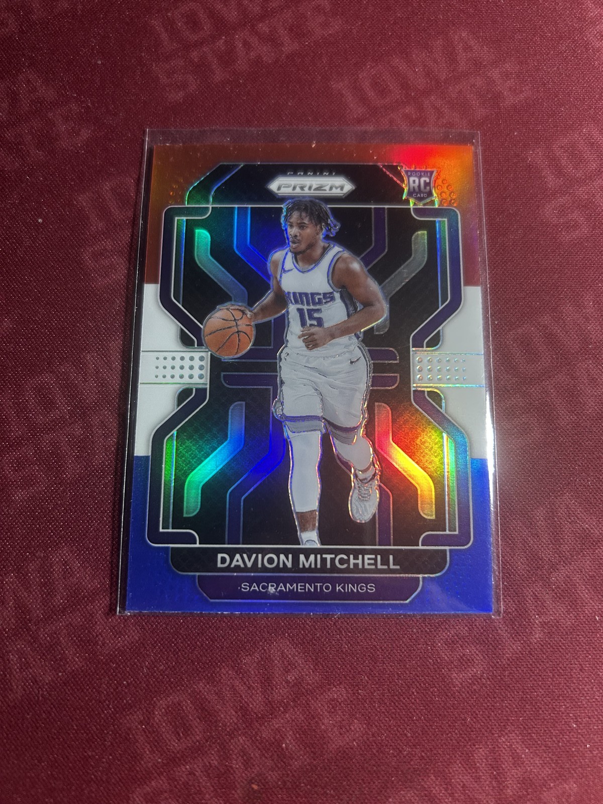 2021-22 PRIZM #312 DAVION MITCHELL RED WHITE BLUE PRIZM ROOKIE